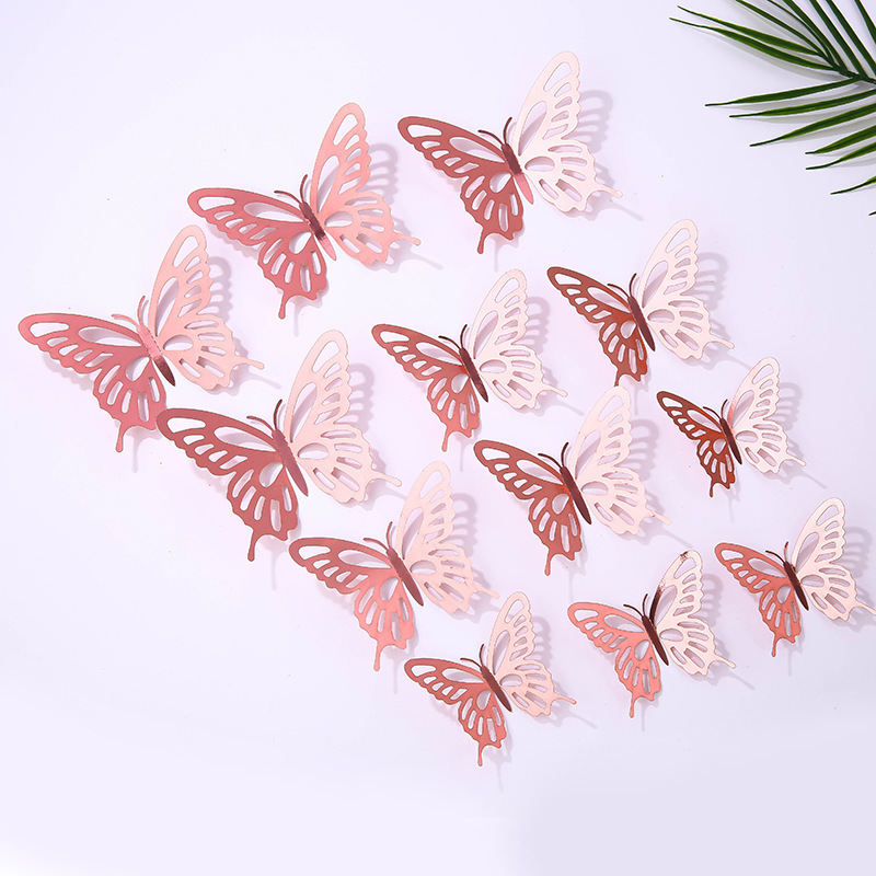 Factory Price 3D Hollow Paper Butterfly Wall Sticker 3D butterfly Wall Decoration Wedding Party Decoration Butterflies