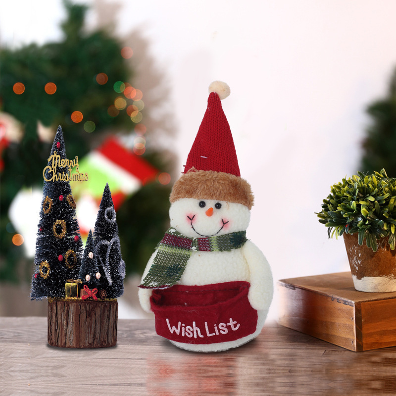 Wholesale Christmas Decor Gifts Xmas Dwarf Dolls Wireless Plush Mini Gnomes Ornaments Snowman for Christmas Decoration