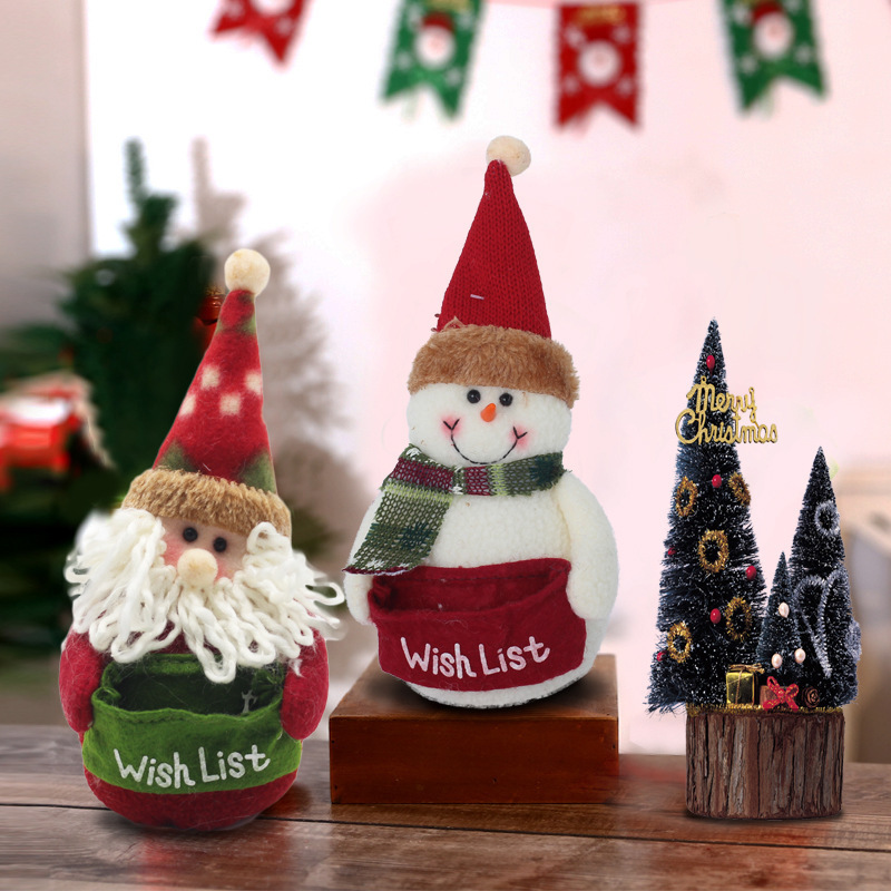 Wholesale Christmas Decor Gifts Xmas Dwarf Dolls Wireless Plush Mini Gnomes Ornaments Snowman for Christmas Decoration