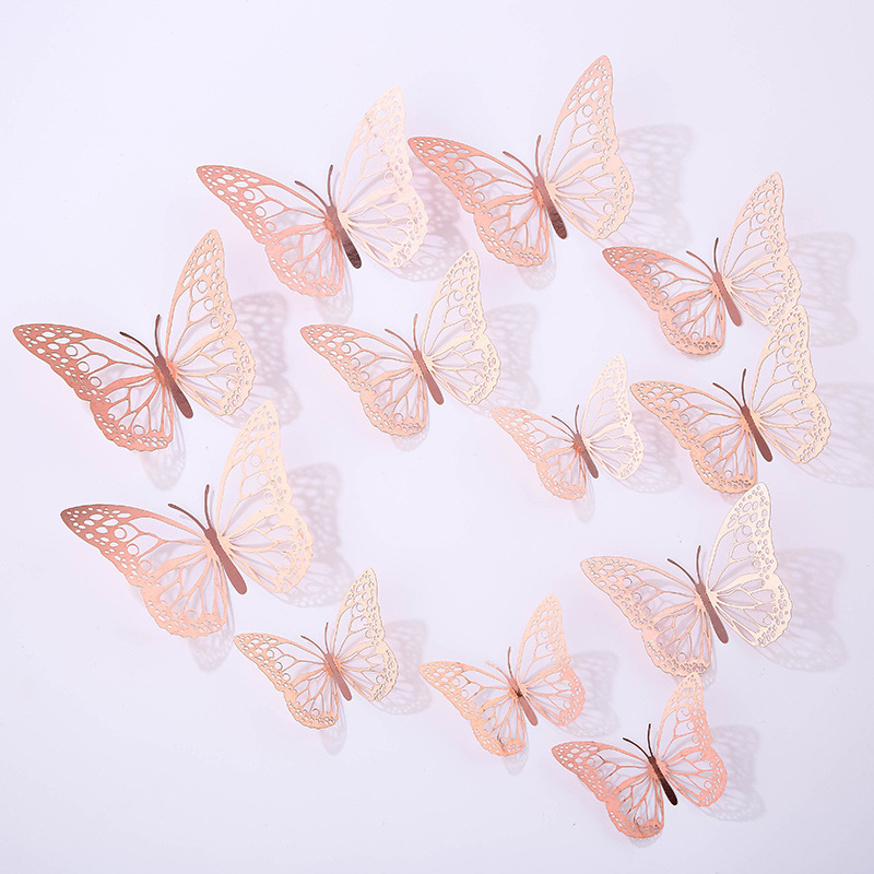 Factory Price 3D Hollow Paper Butterfly Wall Sticker 3D butterfly Wall Decoration Wedding Party Decoration Butterflies