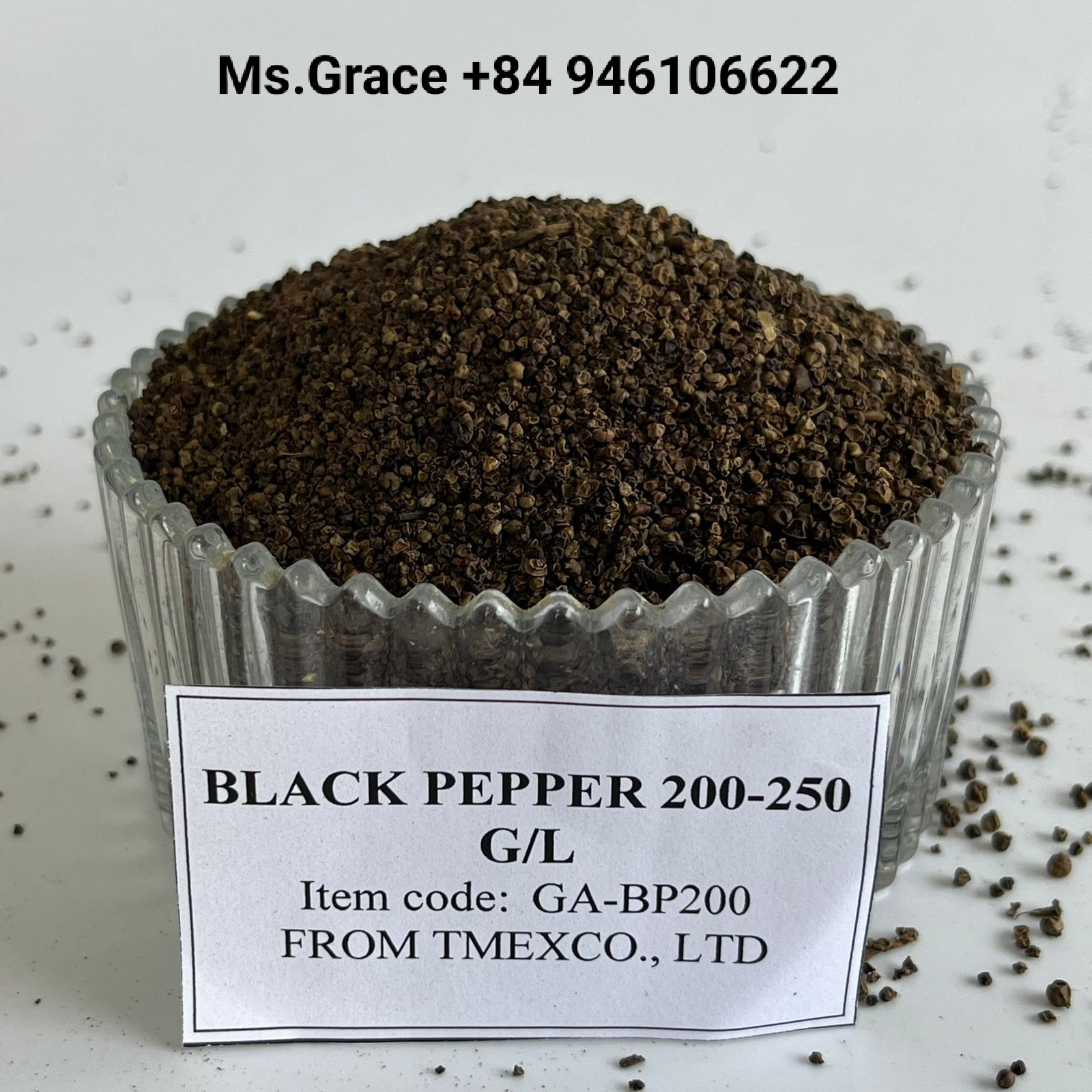 Pinhead Black Pepper 200-250 G/L from TMEX Vietnam High Quality with necessary certificate