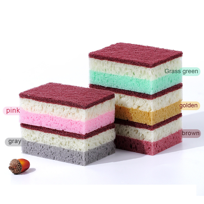 High density porous sponge scouring pad kitchen cleaning pots pans brush magic sponge  dishes washing sponge