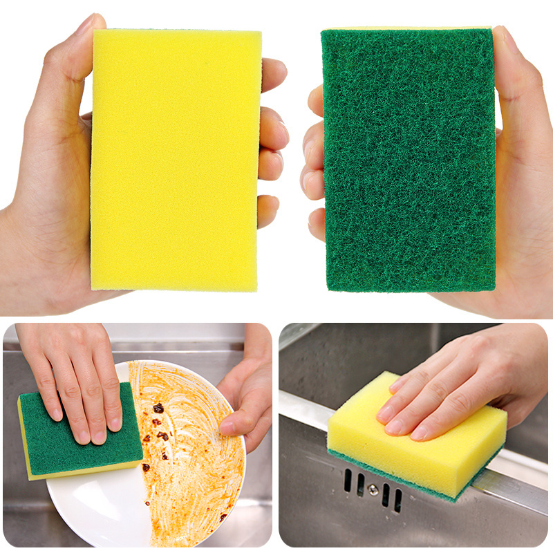 High-density cleaning sponge for kitchen cleaning scouring pad for household cleaning dishwashing sponge