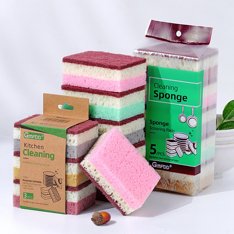 High density porous sponge scouring pad kitchen cleaning pots pans brush magic sponge  dishes washing sponge