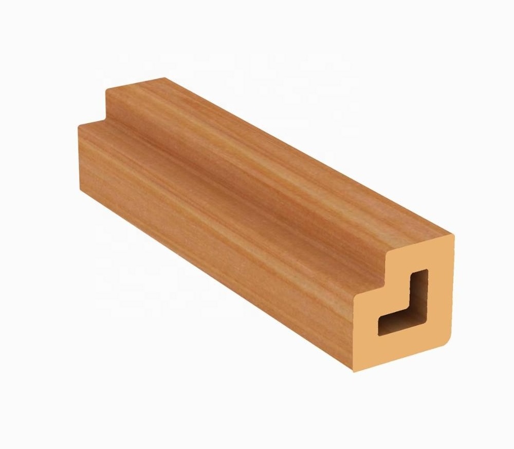 Made china Natural wooden grain wpc edge trim architrave for wardrobe frame Window architrave