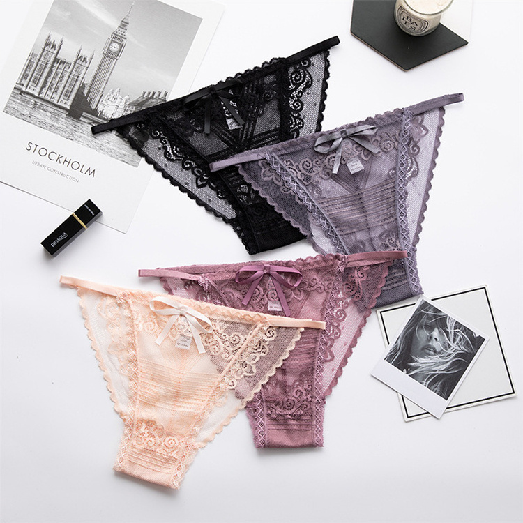 Panties for women summer silk seamless underwear lace sexy lingerie female casual thongs ladies underpants