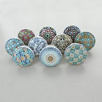 White and Golden Design Door Knobs Vintage Shabby Chic Cupboard Drawer Pull Handles furniture cabinet handle kitchen knobs