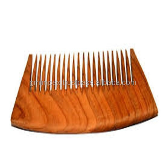 Wholesale Price Natural Wooden Comb Afro Hair Lift Combs Beard Pick Wide Tooth Comb With Handle