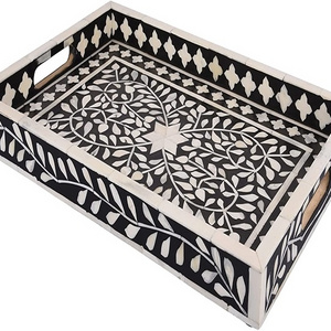 Standard Bone Inlay Handmade Tray boneInlay Home Restaurant Furniture Bone Inlay Tray best quality Rolling Tray Hot Sale Small