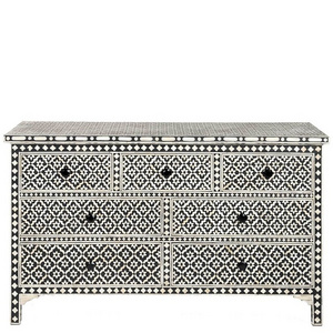 Best quality Modern Design Real Bone Inlay Cabinet With 7 Drawers For Living Room bone inlay cabinet by gm impex