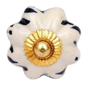 White and Golden Design Door Knobs Vintage Shabby Chic Cupboard Drawer Pull Handles furniture cabinet handle kitchen knobs