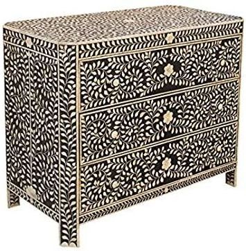 Best quality Modern Design Real Bone Inlay Cabinet With 7 Drawers For Living Room bone inlay cabinet by gm impex