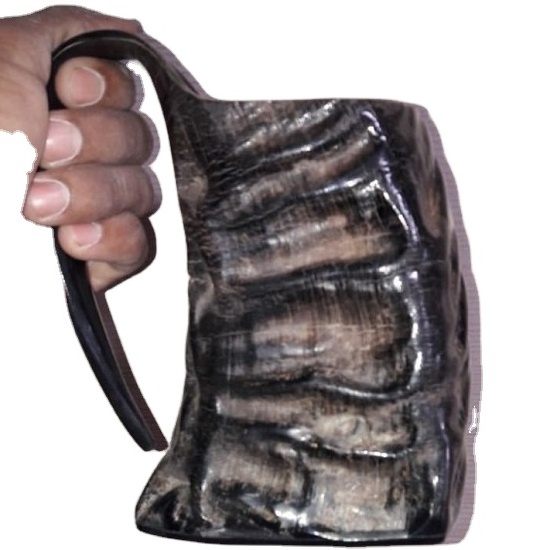 New Arrival Hand Finished Premium Buffalo Horn Coffee and Beer Drinking Mugs Sale in Bulk from Indian Exporter by gm impex