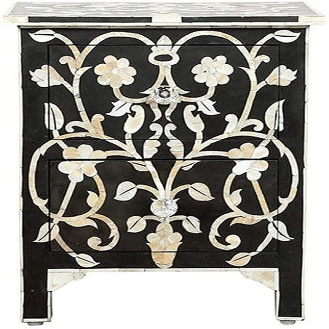 Best quality Modern Design Real Bone Inlay Cabinet With 7 Drawers For Living Room bone inlay cabinet by gm impex