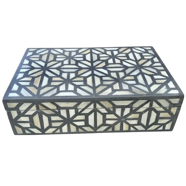 Indian Luxury Handmade Bone Inlay Jewelry Box Customized Bone Inlay Jewellery & Decorative Box