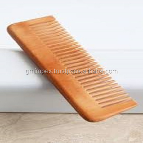 Wholesale Price Natural Wooden Comb Afro Hair Lift Combs Beard Pick Wide Tooth Comb With Handle