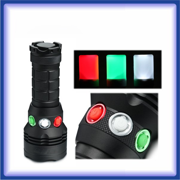 RGW001 tri color railway signal usb rechargeable led torch with magnetic base