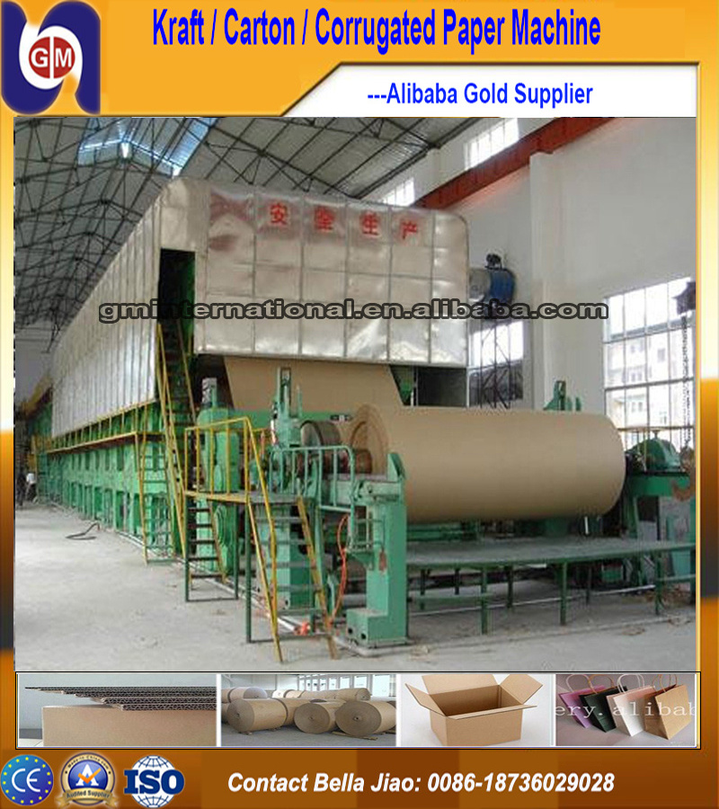 Most popular 1575mm waste carton box paper recycling machine for making kraft paper and cardboard