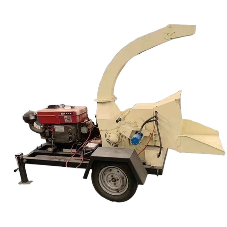 New Tree Branch Crusher Mobile Wood shredder Garden Diesel Branch Crusher Orchard Waste Wood grinder