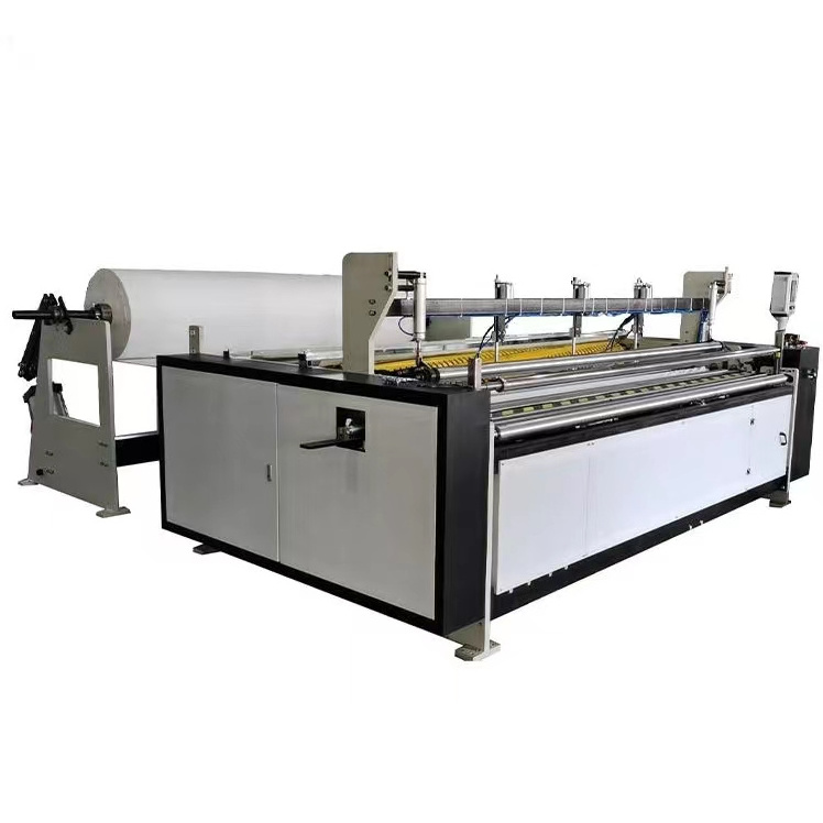 Fully automatic toilet paper processing machine 1880 rewinder automatic embossing roller punching knife