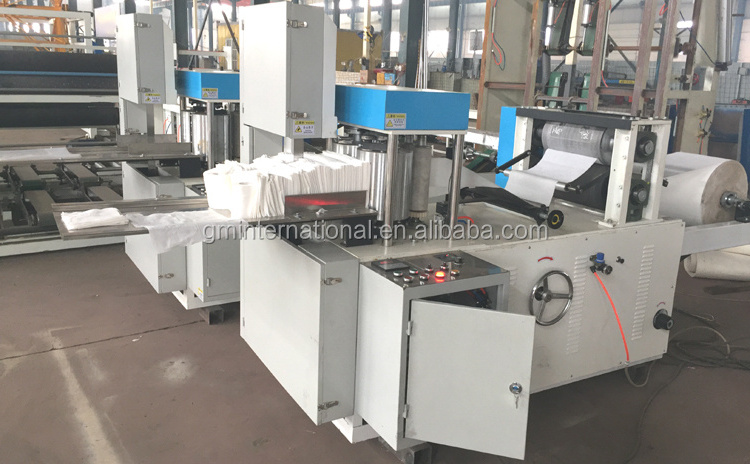 Jumbo roll embossing folding cutting napkin toilet tissue paper making machine for sale