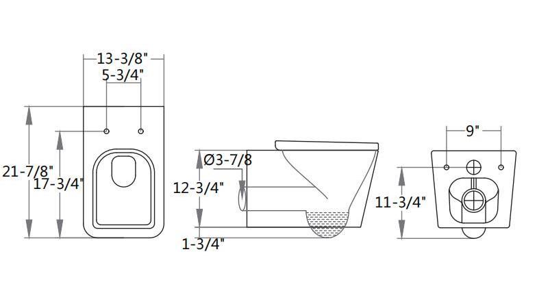 cUPC standard toilet bathroom American Wall hung toilet