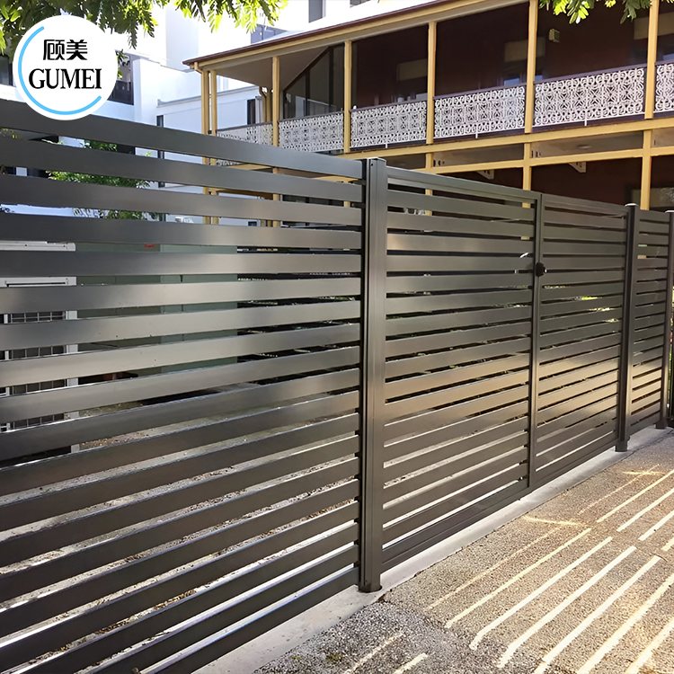 In Stock Garden Aluminum Balcony Privacy Fence Profile Louver Frame Bar Horizontal Slat Fencing