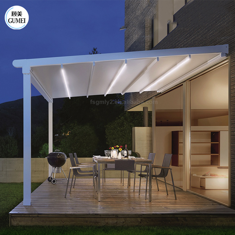 High Quality Wholesale Motorized Electric Pergola Retractable Roof Systems Waterproof Awning