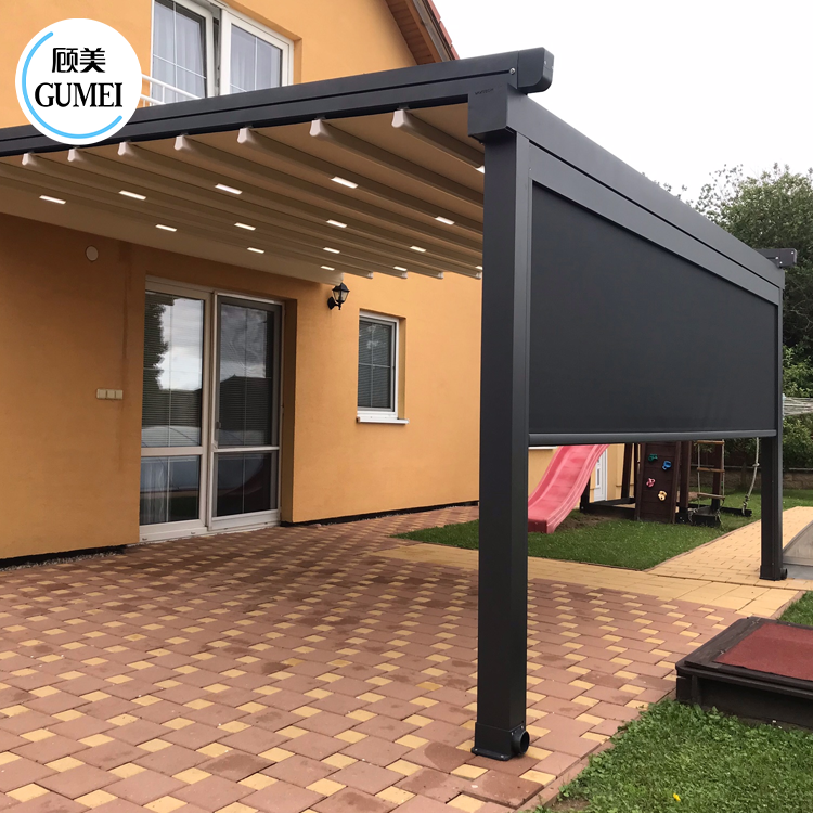 High Quality Wholesale Motorized Electric Pergola Retractable Roof Systems Waterproof Awning