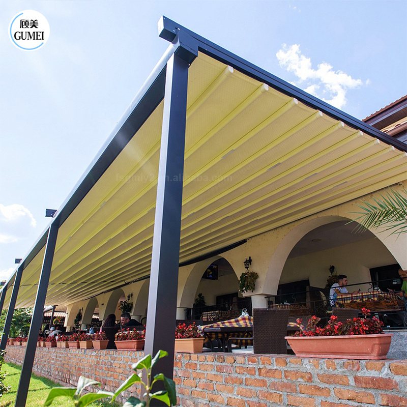 Factory Price Sun Shading Awning Metal Frame Retractable Gazebo for Outdoor Restaurants