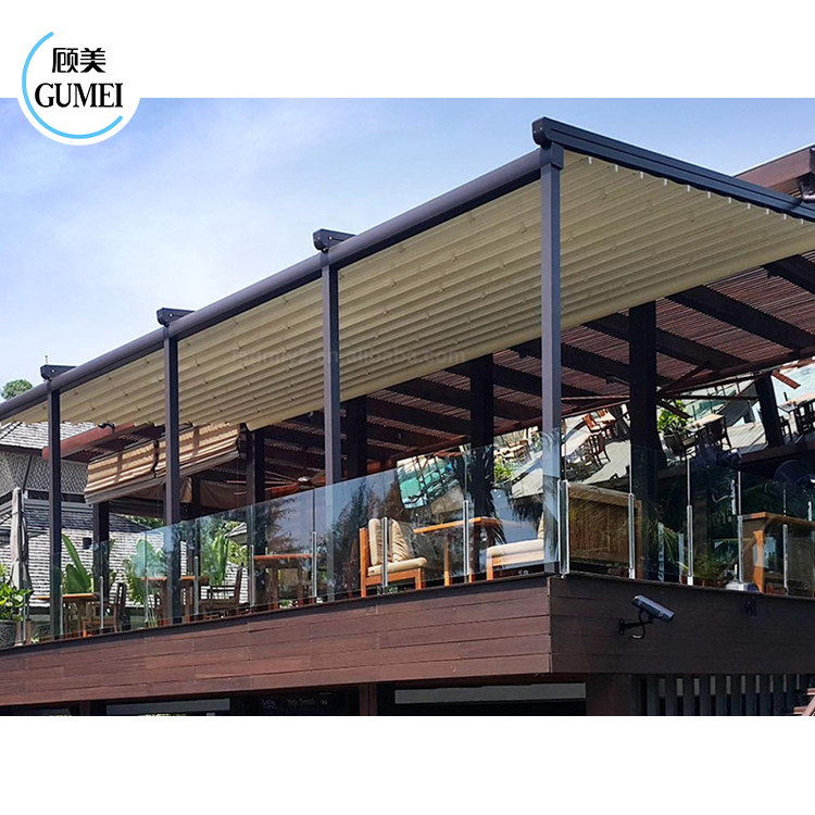 Factory Price Sun Shading Awning Metal Frame Retractable Gazebo for Outdoor Restaurants