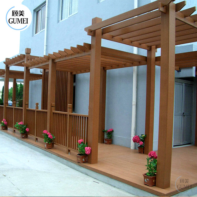 High Quality Wood Like Garden Patio Pergola Modern Style Aluminium Outdoor Gazebo Pergola