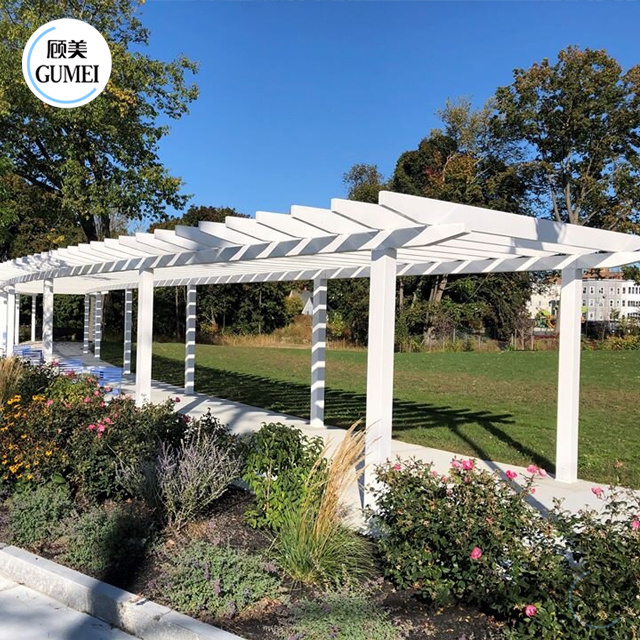 High Quality Wood Like Garden Patio Pergola Modern Style Aluminium Outdoor Gazebo Pergola