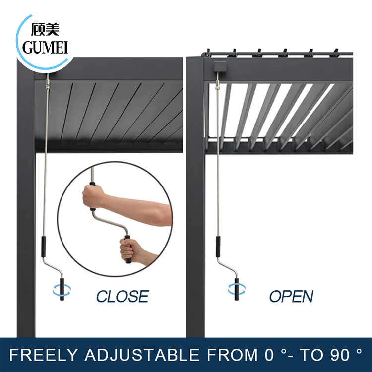 Outdoor Louvered Pergola Gazebo with Zip Screen Blinds Bystems Bioclimatica Garden Buildings Manual Aluminum Pergolas