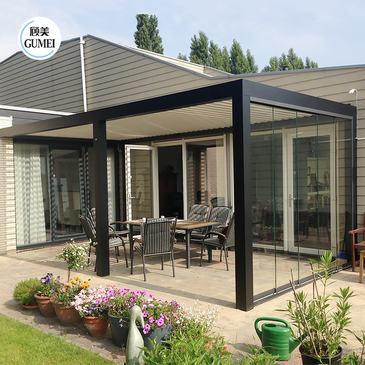 Install Easily Soundproof Outdoor 4 Season Aluminum And Glass Sunroom For Solarium