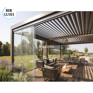 High Quality Modern Outdoor Pergola Aluminum Waterproof Louvered Roof Motorised Bioclimatic Pergola for Sunshade