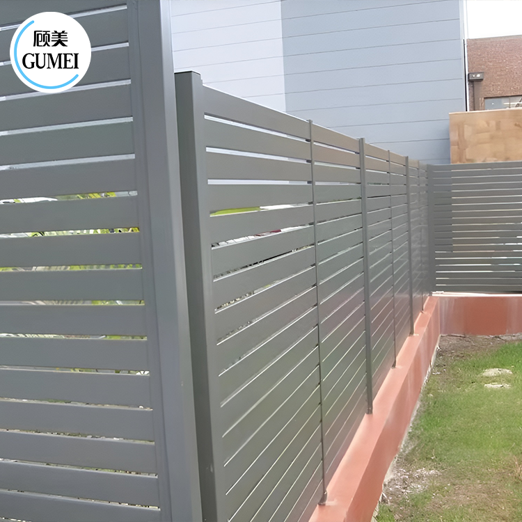 In Stock Garden Aluminum Balcony Privacy Fence Profile Louver Frame Bar Horizontal Slat Fencing