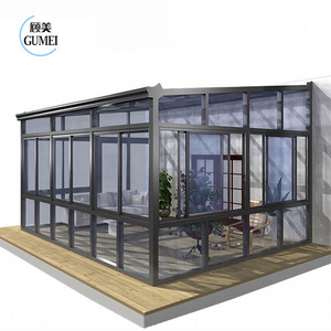 Aluminum Alloy Glass Garden House Waterproof Eco Friendly Modern Retractable Gazebo