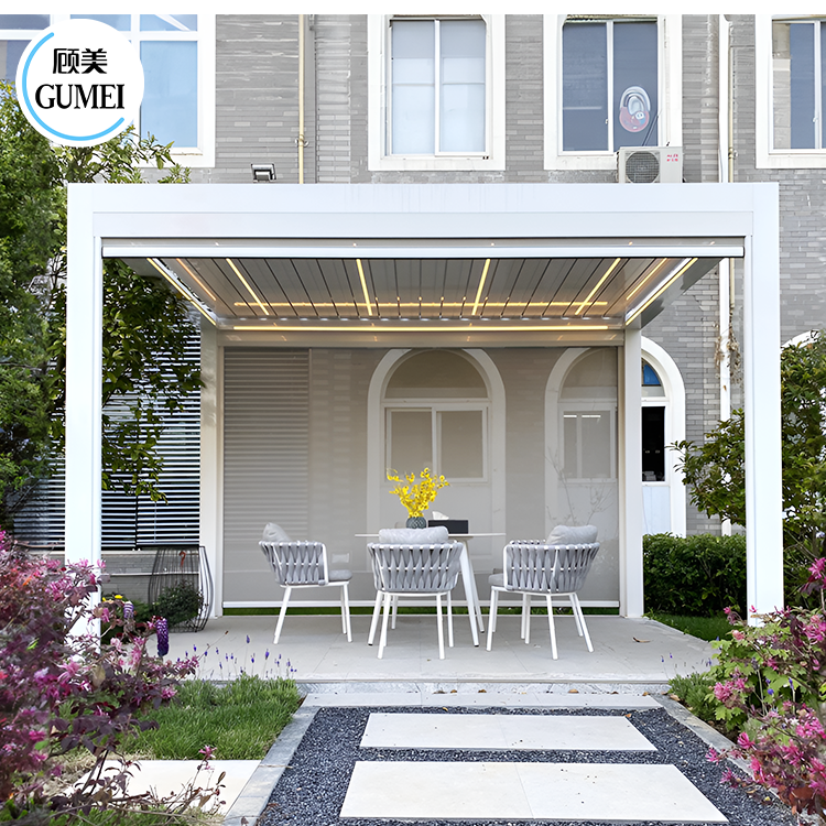 Motorized Arches Outdoor Adjustable Louvered Roof Bioclimatic Gazebo Aluminum Pergola