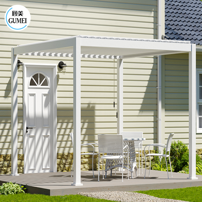 Outdoor Louvered Pergola Gazebo with Zip Screen Blinds Bystems Bioclimatica Garden Buildings Manual Aluminum Pergolas