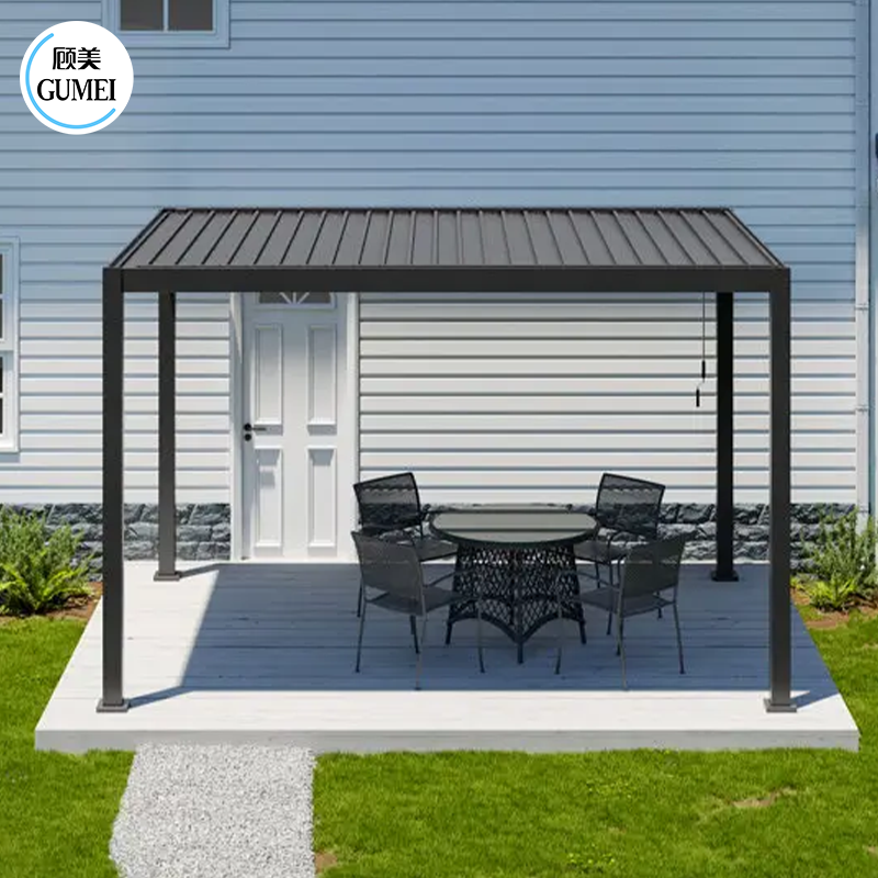 Outdoor Louvered Pergola Gazebo with Zip Screen Blinds Bystems Bioclimatica Garden Buildings Manual Aluminum Pergolas