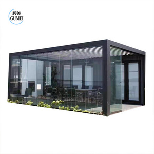 Install Easily Soundproof Outdoor 4 Season Aluminum And Glass Sunroom For Solarium