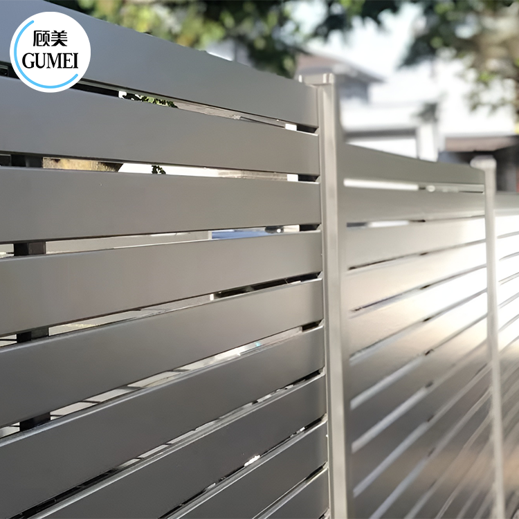 In Stock Garden Aluminum Balcony Privacy Fence Profile Louver Frame Bar Horizontal Slat Fencing