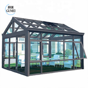 Hot Selling Retractable Roof Glass Sunroom Four Season Sun Room Aluminum Frame Winter Garden Glass House