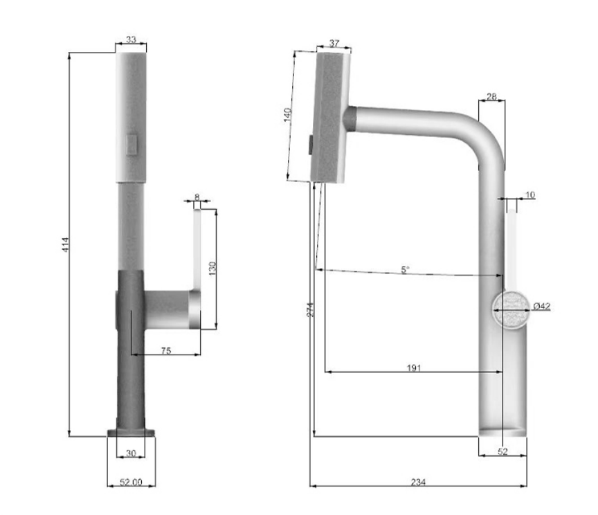 Single Hole Hot sales  hot/cold mixer water tap pull out spray multifunctional shower 3 ways pull down kitchen  sink faucet