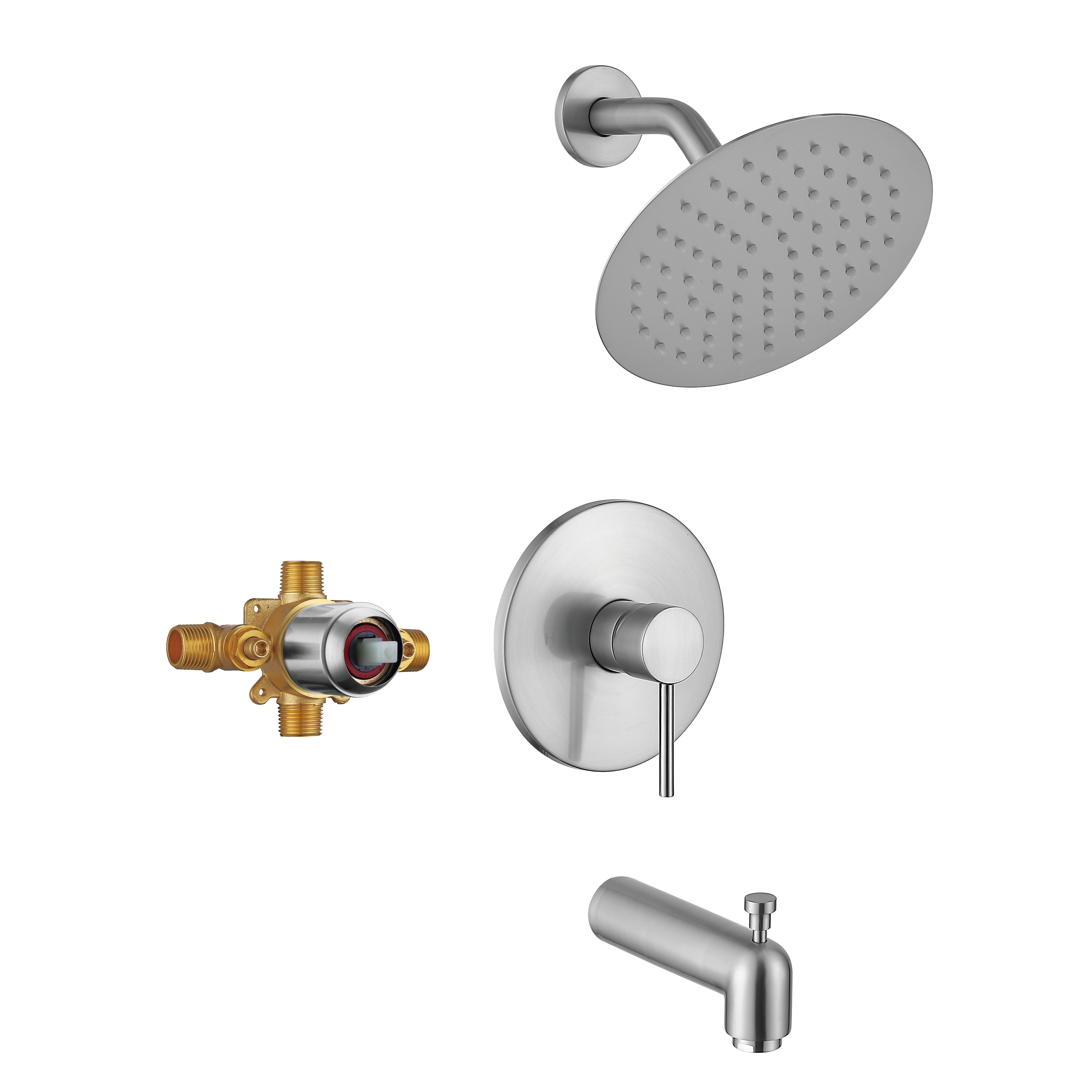 CUPC Shower Set  Direct Factory Sales Wall Mounted Concealed Trim Kit Single Handle Rainfall Brass  set shower system