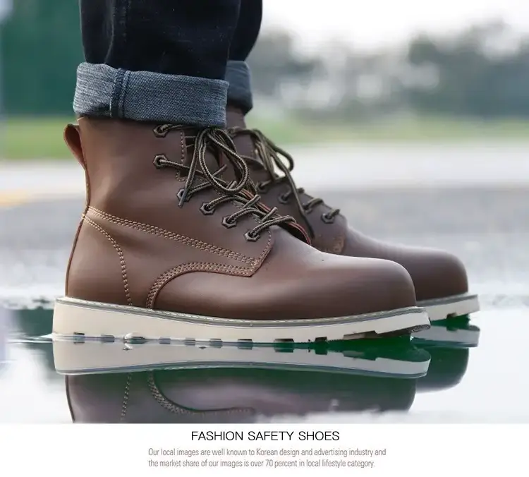 Construction Shoes Work Safety Boots  Steel  toe Custom Men Leather Unisex OEM /ODM Customized Anti slip