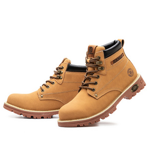 DEBONSAPT High Quality Brown Genuine Leather Steel Toe Outdoor Shoes Men Work  Industrial Safety Boots