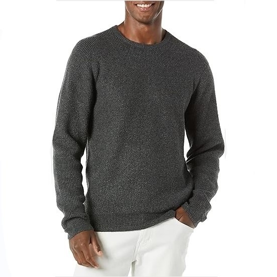 Men's Classic Knitwear Men's Long-Sleeve Soft Touch Waffle Stitch Crewneck Sweater Oversized Autumn Knitted Pullover