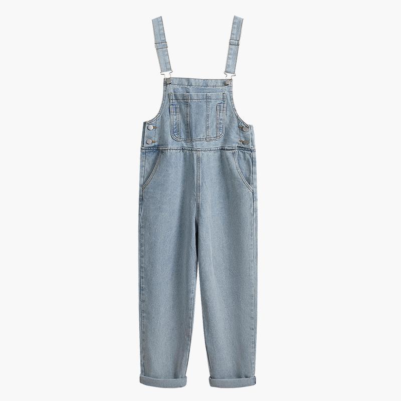 Women's Casual Sleeveless Denim Jumpsuits With Pocket 2023 Spring Clothes Korean Style Suspender Trousers Denim Overalls